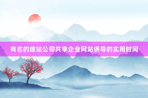 有名的建站公司共享企业网站诱导的实用时间